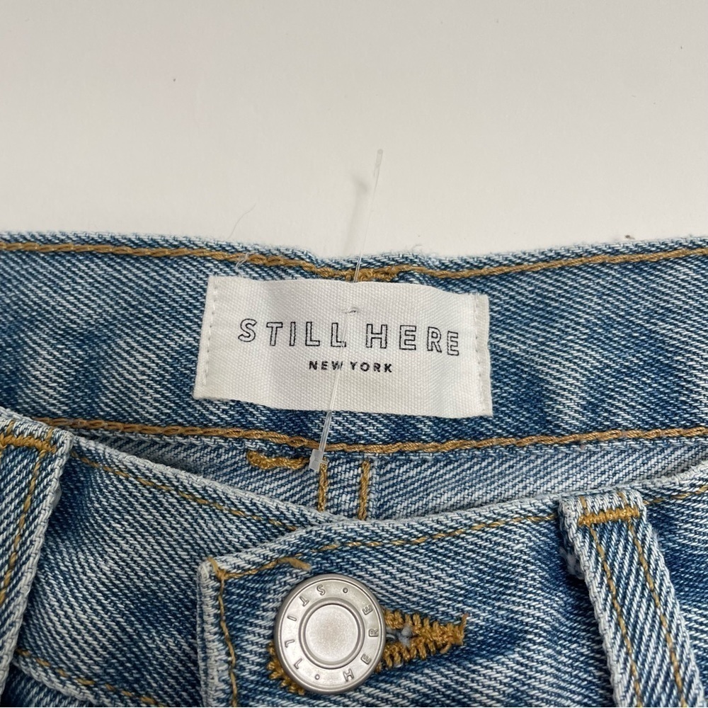 STILL HERE embroidered straight leg high waisted jeans - Picture 3 of 13